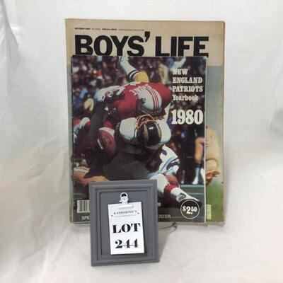 244) FOOTBALL | 1980 New England Patriots Yearbook and Boys Life Magazine
