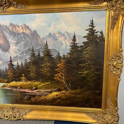 Original Oil Painting Landscape, German Painter, Alps!