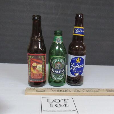 Liebrow Beer Bottle, Klassiek Lager Brewed in Holland, New Belgium Black Ale Bottle, Ft Collins, CO