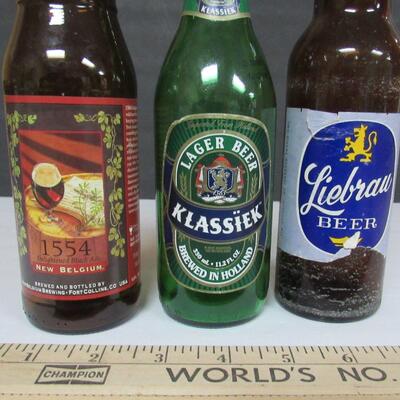 Liebrow Beer Bottle, Klassiek Lager Brewed in Holland, New Belgium Black Ale Bottle, Ft Collins, CO