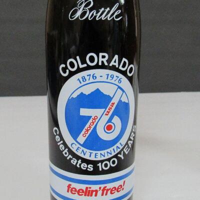 Vintage 11" Tall Pepsi Bicentennial and Colorado Centennial 16 Oz Bottle, Genaric Coca Cola Bottle