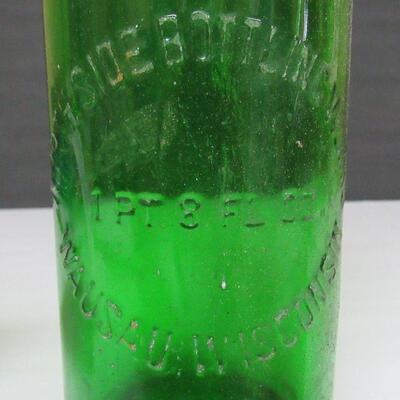 Vintage Green Bottle, Northside Bottling Works, Wausau, WI, 1 Pt 8 Oz