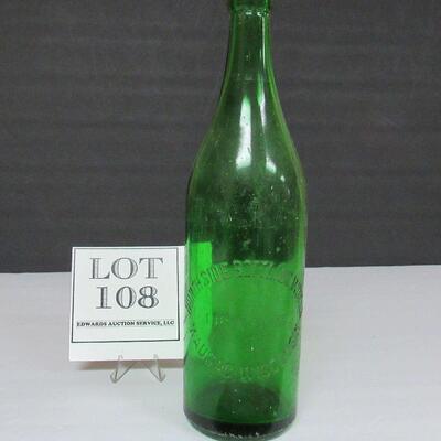 Vintage Green Bottle, Northside Bottling Works, Wausau, WI, 1 Pt 8 Oz