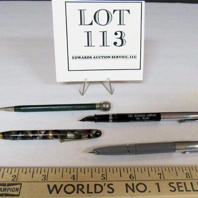 Bell Systems KS8300 and Ambassador Mechanical Pencils,  and 2 Schaeffer Fountain Pens