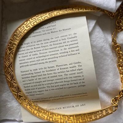 Metropolitan museum of Art Etruscan gold plated necklace original box