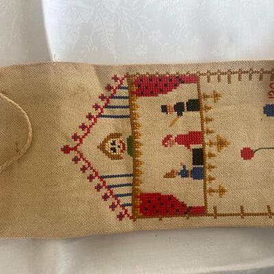 Vintage cross stitch long childrens height chart