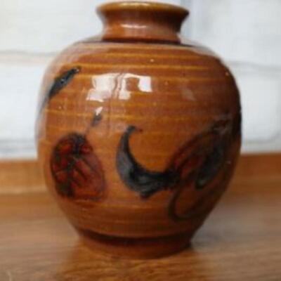 Mid Century Modern planter with bird