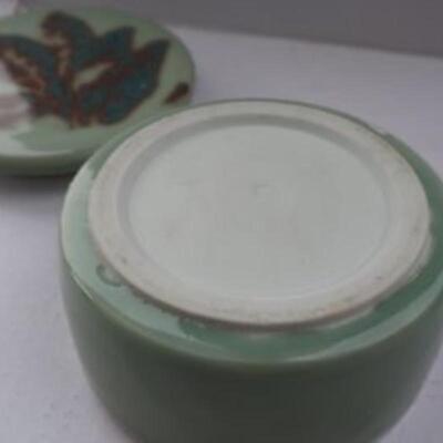 MCM pottery trinket jar and lid
