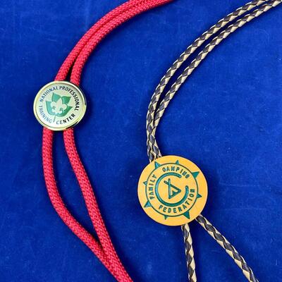 Lot of 4 bolo ties Boy Scouts of America and America Camping Association
