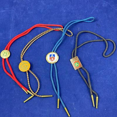 Lot of 4 bolo ties Boy Scouts of America and America Camping Association