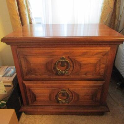 Wood Finish Bedside Table by American (#2 of 2)