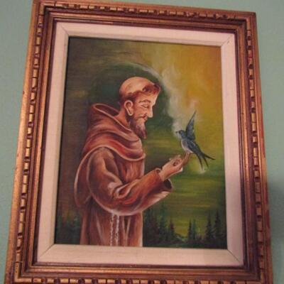 Saint Francis on Canvas- Wood Framed