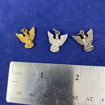 Lot of 3 BSA Boy Scouts of America Eagle Charms pendants