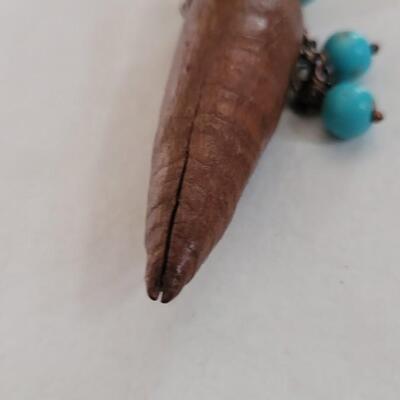 Lot 13: Vintage Seed Pod & Turquoise Necklace