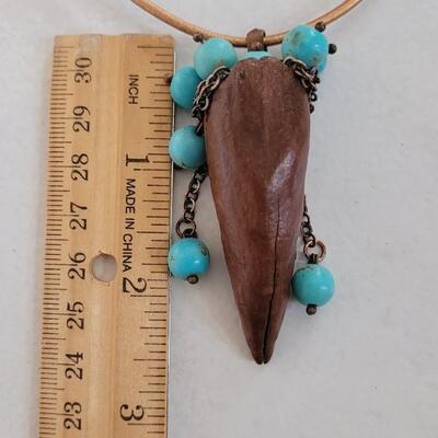 Lot 13: Vintage Seed Pod & Turquoise Necklace
