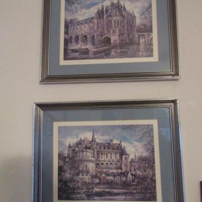 Pair of Framed Chateau Prints