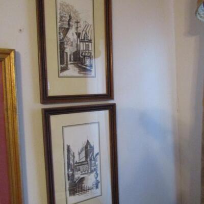 Pair of Framed Chateau Prints