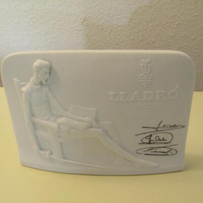 Lladro Collector's Society Tablet, Don Quixote, 1985 Signed Plaque, Off White