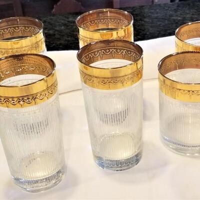 Lot #84  Great Set of vintage Mid-Century CULVER Bar Glasses - 2 sizes