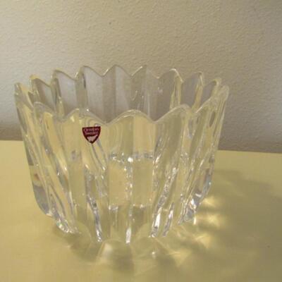 Lovely Scalloped Edge Crystal Bowl by Orrefors Sweden