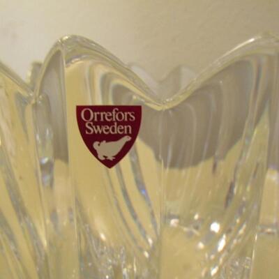 Lovely Scalloped Edge Crystal Bowl by Orrefors Sweden