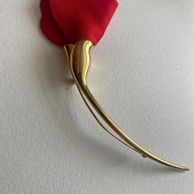 Tiffany and & Co Elsa peretti 18K amarosa rose silk brooch Spain stamped marked