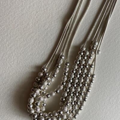 Sterling silver slide bead multi chain necklace