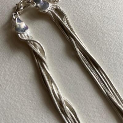 Sterling silver slide bead multi chain necklace