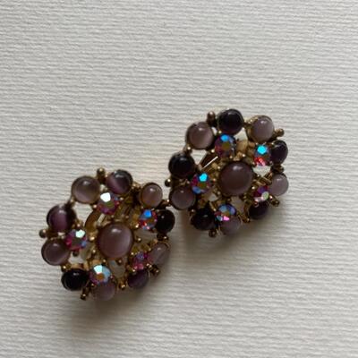 Multicolor Aurora Borealis feel clip earrings