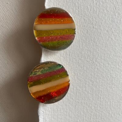 Citrus bright enamel clip earrings