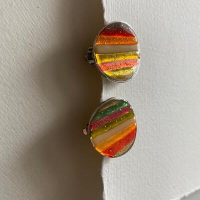 Citrus bright enamel clip earrings