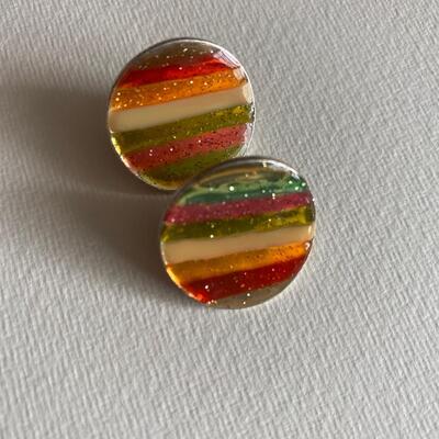 Citrus bright enamel clip earrings