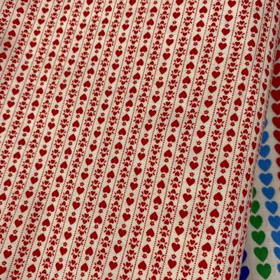 Lot of 2 Heart Fabric each 1 yard long