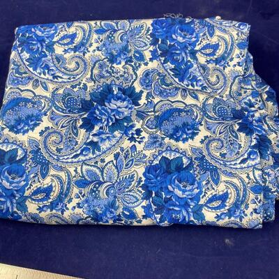 2yd piece of blue paisley by Cranston
