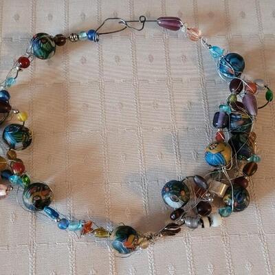 Lot 16: Wrapped Wire African Trade Bead Necklace