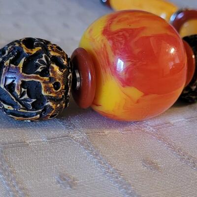 Lot 18: Vintage African Large Copal Amber Bead Necklace