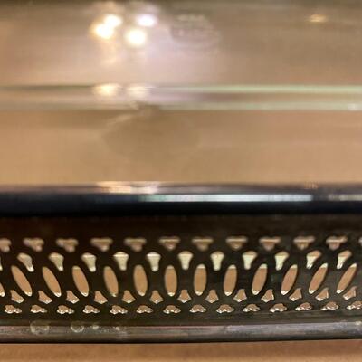 Silver plate 3 qt Gallery Baker with removable insert in box