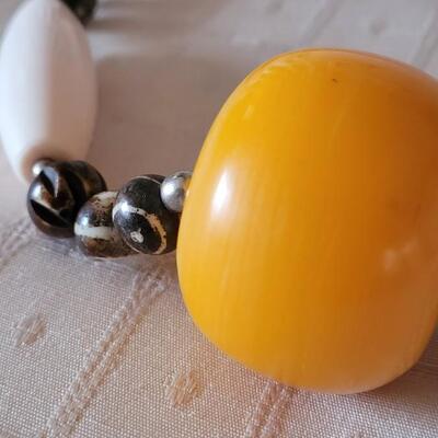 Lot 22: Vintage African Large Copal Amber Bead Necklace