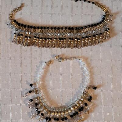 Lot 23: (2) Vintage Crystal Fringe Necklaces