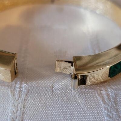 Lot 24: Vintage Rainbow Stones Hinged Bracelet