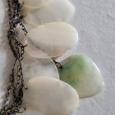 Lot 25: Antique Rare White, Green and Blue/Lavender Jade Necklace