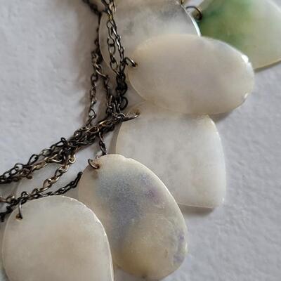 Lot 25: Antique Rare White, Green and Blue/Lavender Jade Necklace