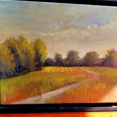 Small signed landscape oil painting 2011