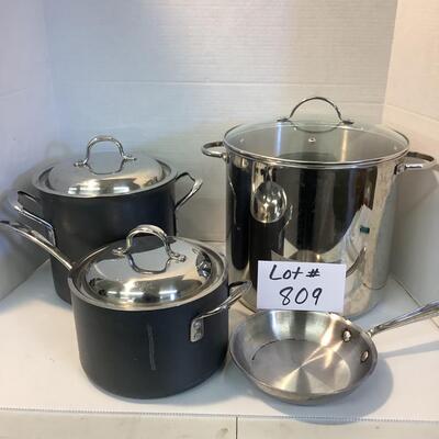 809 Lot of Commercial Aluminum Cookware