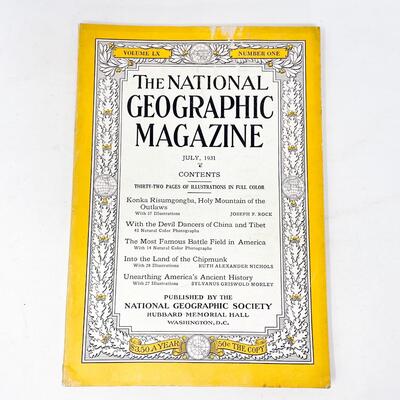 JULY 1931 NATIONAL GEOGRAPHIC MAGAZINE - VOLUME LX #1
