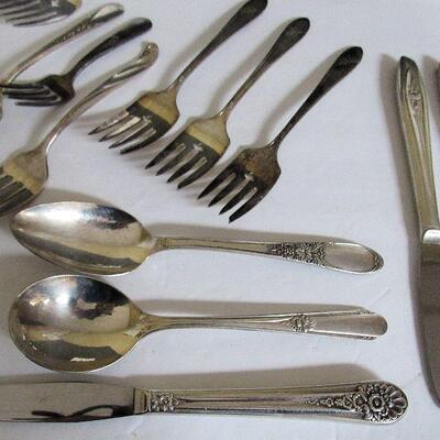 Mixed Lot of Vintage Silver Plate Flatware, Various Companies and Patterns