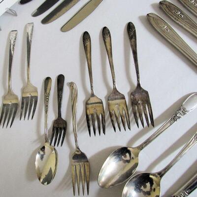 Mixed Lot of Vintage Silver Plate Flatware, Various Companies and Patterns