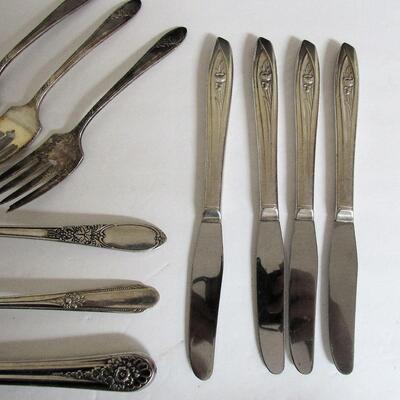 Mixed Lot of Vintage Silver Plate Flatware, Various Companies and Patterns