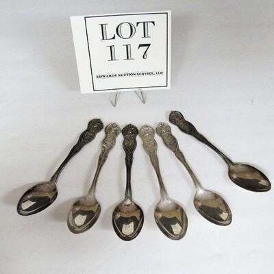 Lot of 6 States Silver Plate Spoons