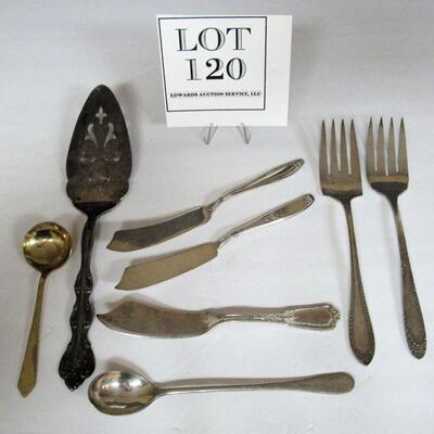 Silver Plate Serving Pieces Lot, Various Patterns/Companies, Loius XVI Fancy Knife, Meat Forks, More